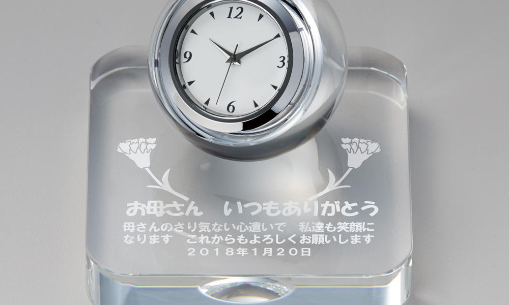 サンドブラスト加工クリスタル時計1 ZE-354-1～354-6・ZE-355-1～355 